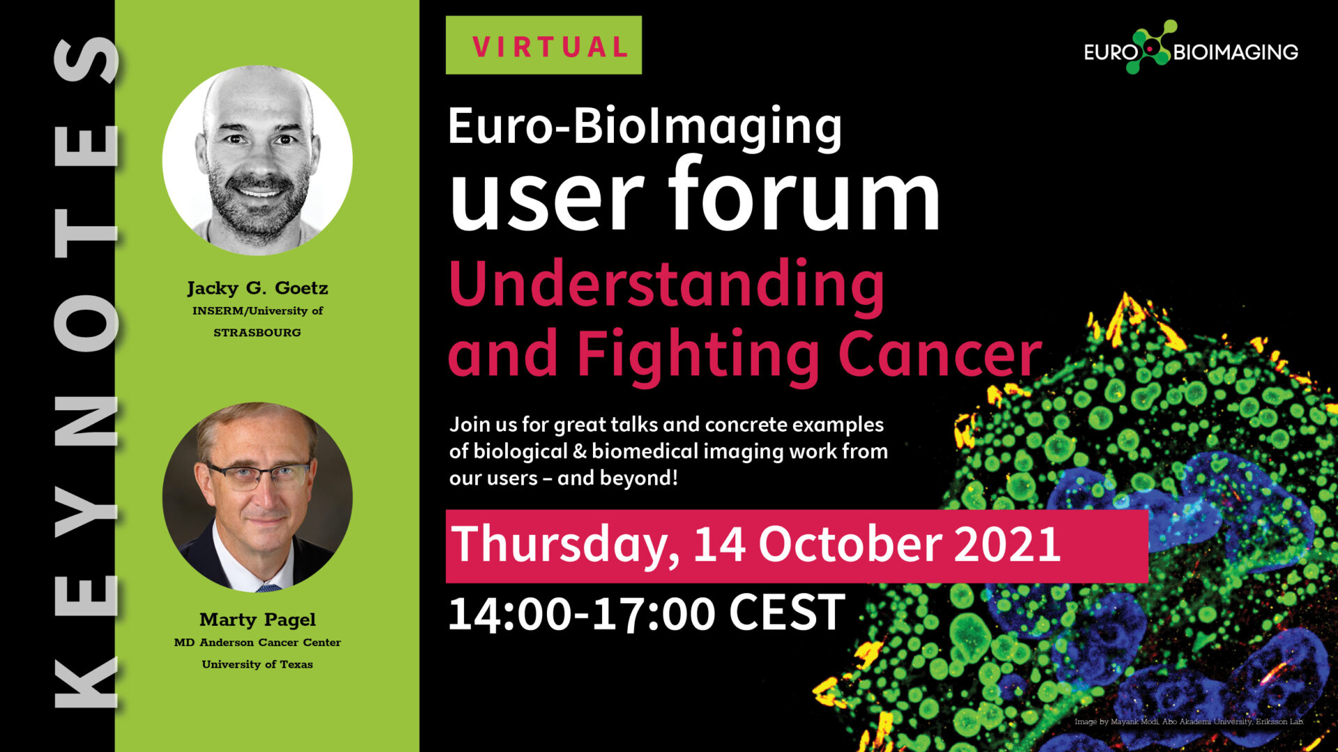 Euro-BioImaging User Forum about Understanding and Fighting Cancer promo